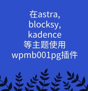 在astra,blocksy,kadence等主题使用wpmb001pg插件